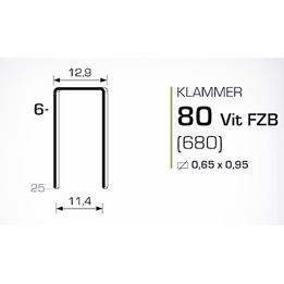Häftklammer 80/6 FZB 10000st/fp 680/6