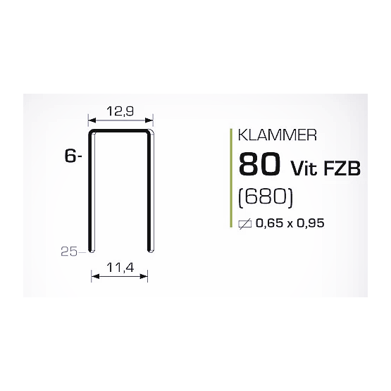 Häftklammer 80/6 Galv 10000st/fp 680/6