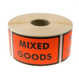 Varningsetikett Mixed Goods Röd 120x70mm 1000st/rl