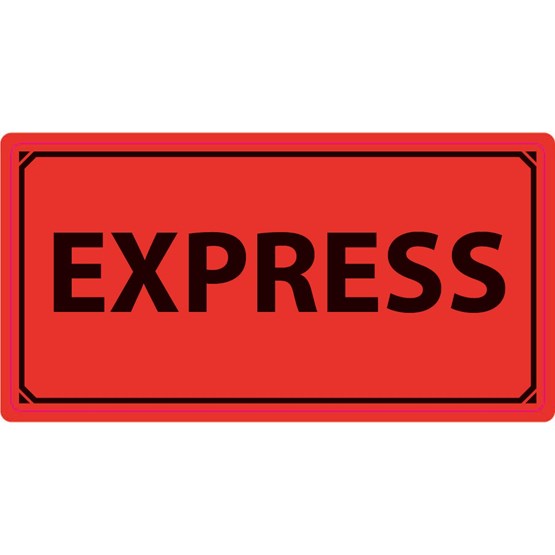 Varningsetikett 100x50mm Express 1000st/rl