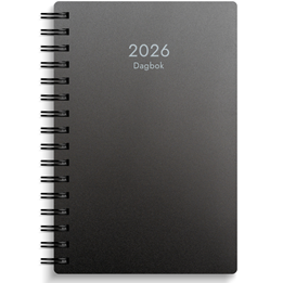 Almanacka Dagbok Svart Plast 1Dag/Sida
