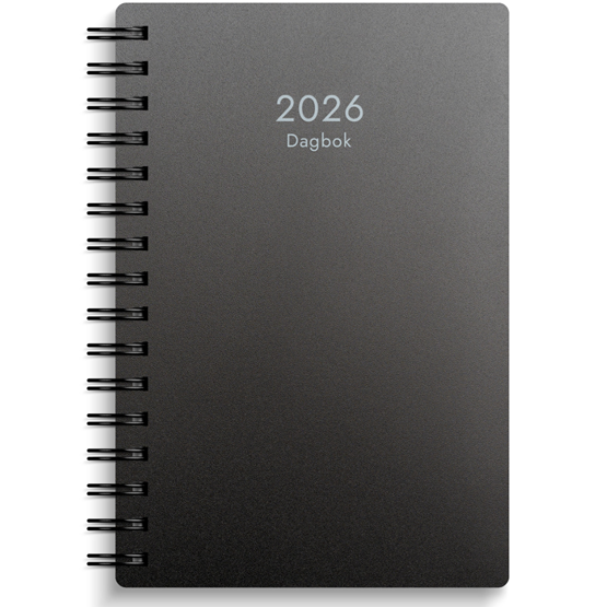 Almanacka Dagbok Svart Plast 1Dag/Sida