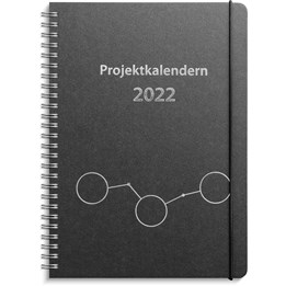 Almanacka Projektkalendern A5 Svart Med Linjal