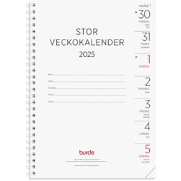 Almanacka Stor Veckokalender Refill 148x210mm (A5)