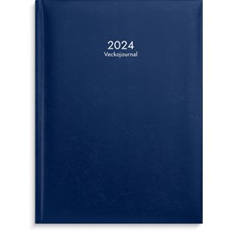 Almanacka Veckojournal 2024 Konstläder Mörkblå