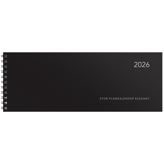 Almanacka Stor Plankalender Elegant Svart