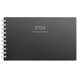 Almanacka Veckokalendern Svart Miljökartong