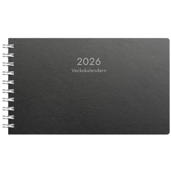 Almanacka Veckokalendern Svart Miljökartong