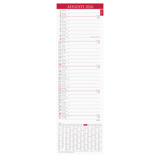 Almanacka Bordskalender 1mån/Uppslag