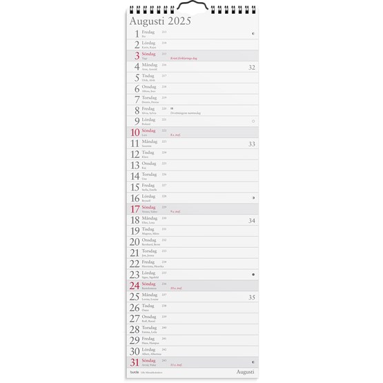 Almanacka Lilla Månadskalender 1mån/Uppslag