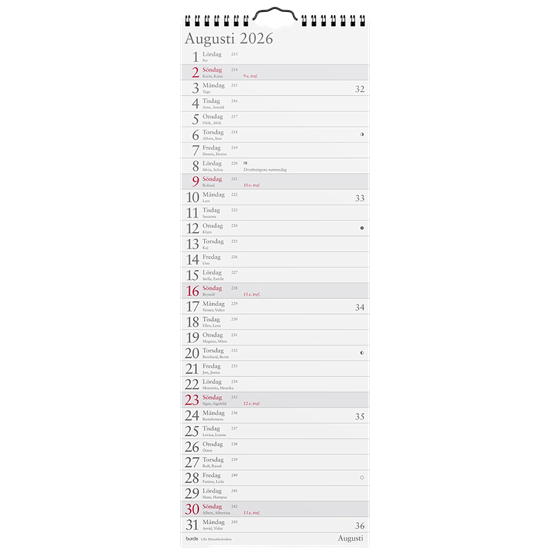 Almanacka Lilla Månadskalender 1mån/Uppslag