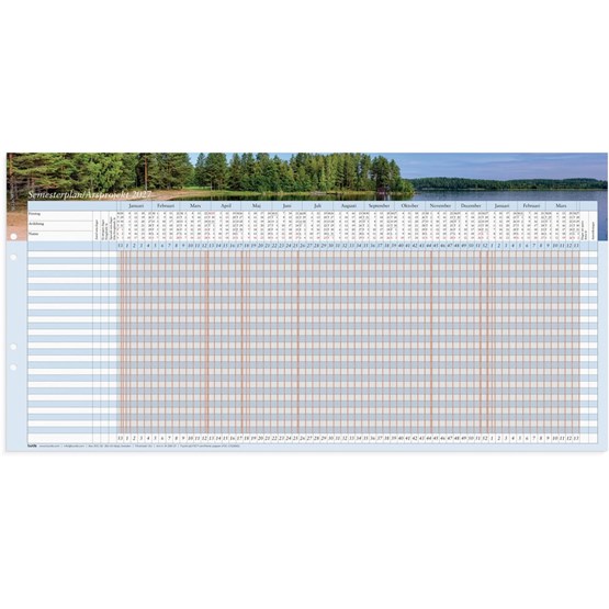 Almanacka Semesterplan Planeringsblad 5st/fp