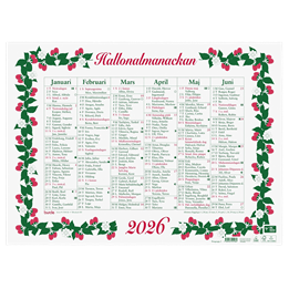 Almanacka Stora Hallon Halvår/Sida