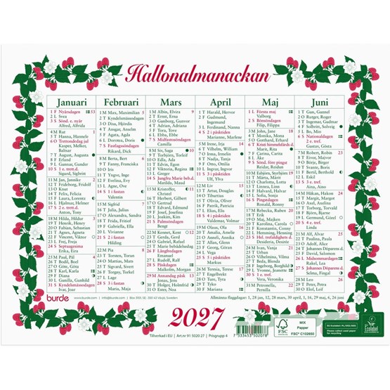 Almanacka Lilla Hallon Halvår/Sida