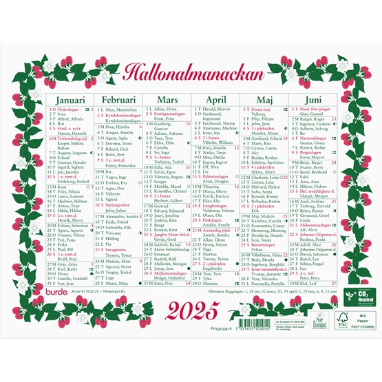 Almanacka Lilla Hallon Halvår/Sida