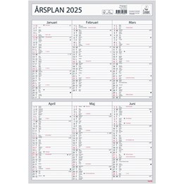 Almanacka Årsplan Halvår/Sida Format 230x330mm