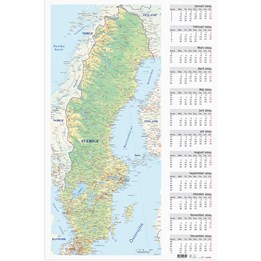 Almanacka Väggblad med Sverigekarta