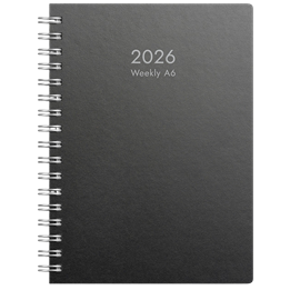 Almanacka Weekly A6 Eco Line Miljökartong Svart
