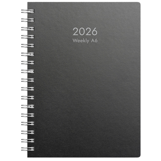 Almanacka Weekly A6 Eco Line Miljökartong Svart