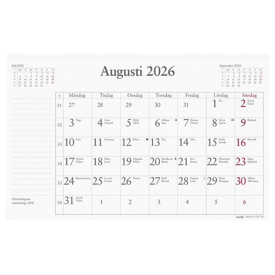 Almanacka Månadsblock 1mån/Uppslag