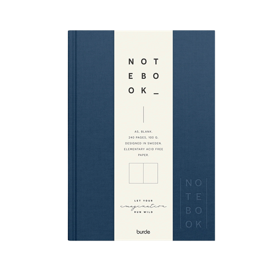 Anteckningsbok A5 Textil Mörk Blå
